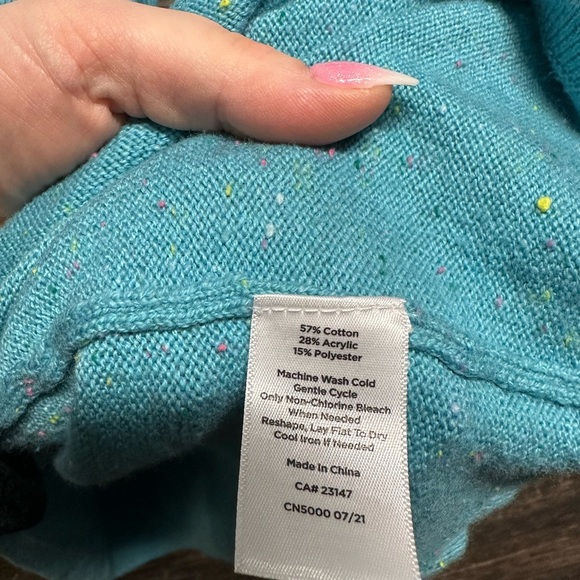 Talbots Blue Long Sleeve Buttoned Sweater Dress - Picture 6 of 6